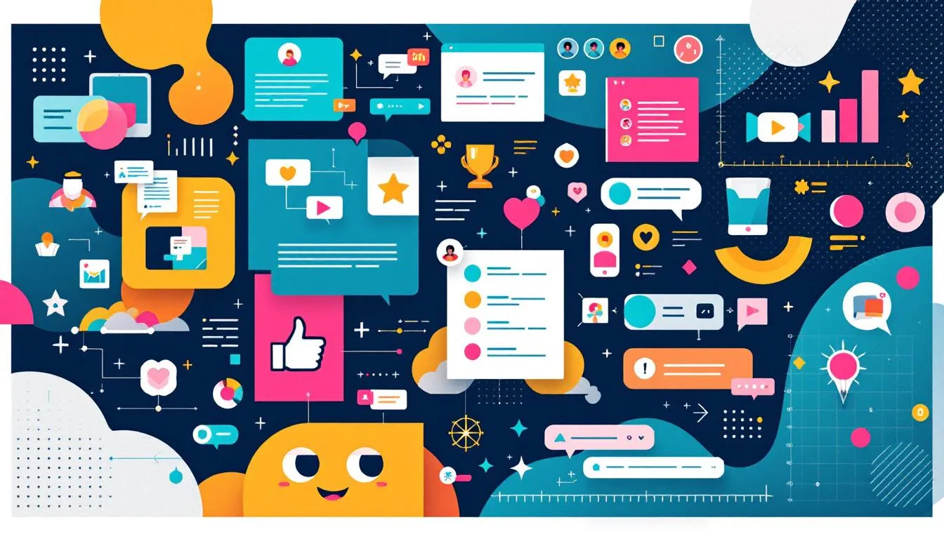 A vibrant collage showcasing user-generated content in digital marketing strategies.